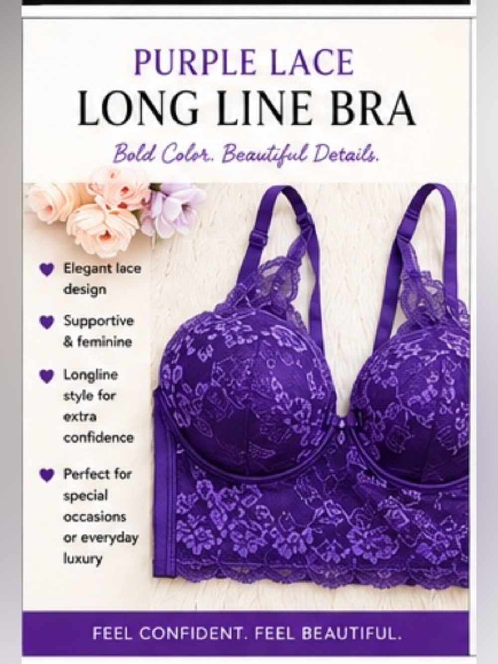 Purple Lace Balconette Bralette